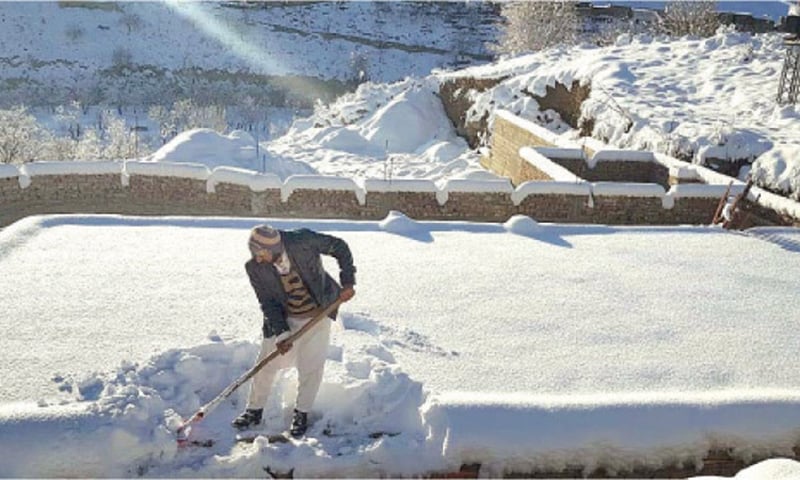 Waziristan receives several feet of snowfall