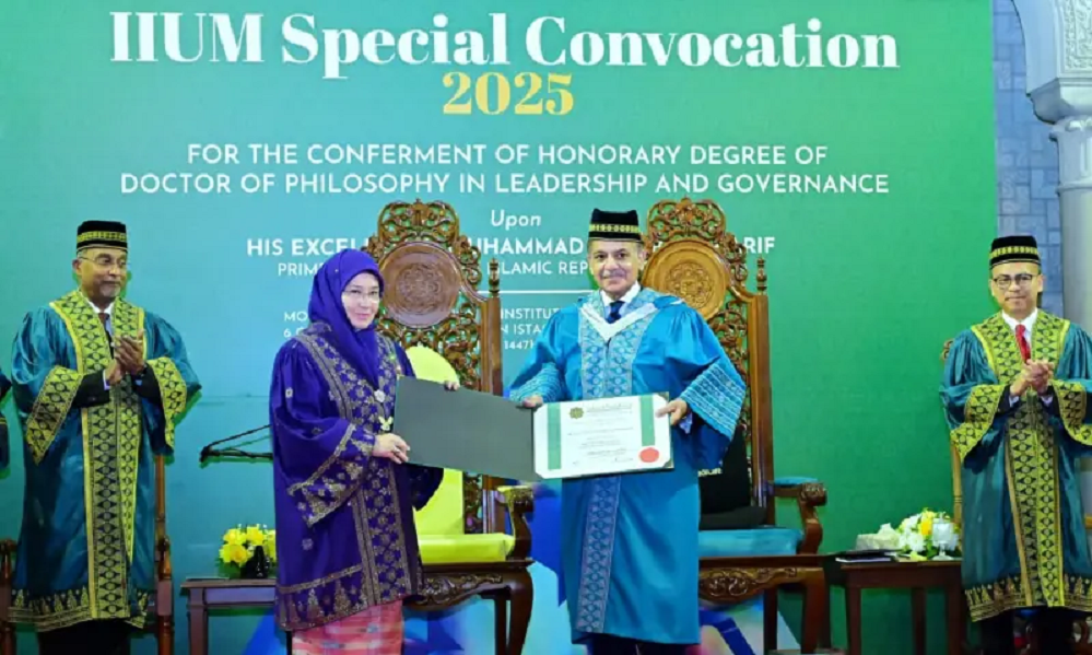 PM Shehbaz receives honorary PhD in leadership, governance from Malaysian university